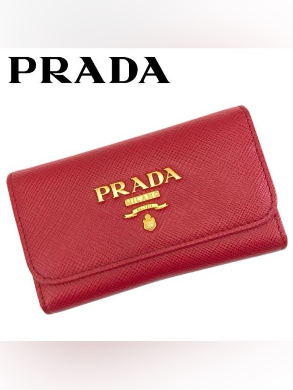 Prada Leather Keyholder - Red Saffiano ❤️✨